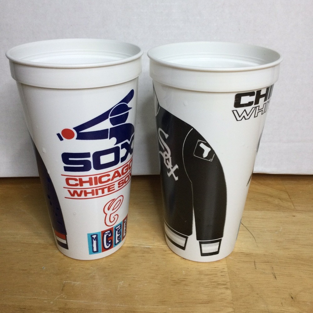 Vintage Lot of 2 MLB Chicago White Sox ICEE Souvenir Cup Cups Old Retro Logo - Picture 2 of 6